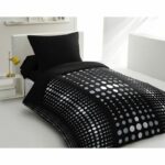 Comprar Steevy microfibra décimo - 1 cubierta nórdica 140x200 cm + 1 funda de almohada 63x63 cm - negro - pasión de lino para el hogar