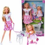 Comprar Steffi love muñeca dálmata + evi love - 2 muñecas de 29 y 12 cm - 2 figuras dálmatas - patinete evi - edad 3