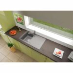 Comprar Stradour fregadero de cocina empotrado 1 bandeja + 1 escurridor arena - resina - 86 x 50 cm - gris hormigón