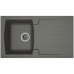 Comprar Stradour fregadero de cocina empotrado 1 bandeja + 1 escurridor arena - resina - 86 x 50 cm - gris hormigón