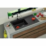 Comprar Stradour fregadero empotrado de resina lierra 1000x500mm 1 cubeta grande - negro - fabricación francesa