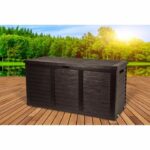 Comprar Tood baúl de almacenamiento de resina - 306 l - 119x52x58 cm - marrón antracita