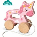 Comprar Unicornio de madera 2 en 1 - para empujar y tirar - ses creative - unicornio rosa para empujar o tirar.