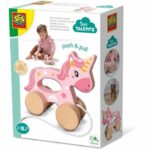 Comprar Unicornio de madera 2 en 1 - para empujar y tirar - ses creative - unicornio rosa para empujar o tirar.