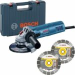 Comprar Amoladora angular bosch profesionnal 800w - 125 mm + 2 discos diamantados + caja