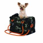 Comprar Bolsa de transporte - m pets - remix 2 en 1 camuflaje y naranja - 41 x 28 x 28 cm - plegable - ligera - arnés con cinturón