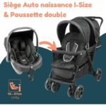 Comprar Cochecito doble gemelo - bambisol - cochecito doble combinado + silla de coche i-size - 4 ruedas - negro