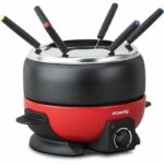 Comprar Hkoenig alp1800 - fondue eléctrica 6 personas - 2l - 800w - termostato regulable de 25 ° c a 190 ° c - olla extraíble - rojo y negro