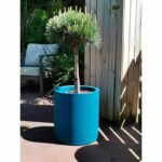 Comprar Jardinera redonda riviera granit - plástico - diámetro 50 cm - azul