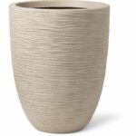 Comprar Jarrón bajo elegante - capi europe - waste rib nl - 34 x 46 cm - terrazo beige