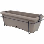 Comprar Kit de macetero con soporte metálico y bandeja integrada - garden id teramo - taupe 50 cm - efecto piedra - reciclado/reciclable