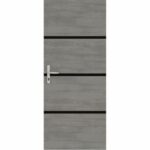 Comprar Kit de renovación para puerta interior - nordlinger pro - 4 hojas 85 x 50 cm y 3 perfiles negros 85 x 2 cm - gris Ágata