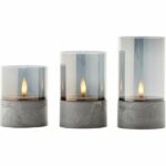 Comprar Lote 3 lámparas de mesa led brilliant candle - 2500k - plástico y vidrio - vidrio gris y ahumado