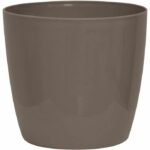 Comprar Maceta brillante - garden id - taupe brillante con ruedas - 30 x 27 cm - aspecto cerámico - impermeable - fácil de mover