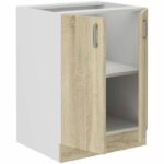 Comprar Mueble bajo de cocina sara - 2 puertas - decoración roble sonoma - l60 x p48 x h 82 cm