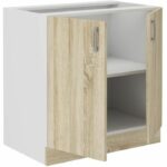 Comprar Mueble bajo sara - 2 puertas - decoración roble sonoma - l80xp48xh82 cm - encimera no incluida - fabricado en polonia