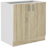 Comprar Mueble bajo sara - 2 puertas - decoración roble sonoma - l80xp48xh82 cm - encimera no incluida - fabricado en polonia