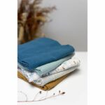 Comprar Set de 3 arrullos de bambú - domiva - 1 estampado + 2 liso - azul Índigo - 60x60 cm