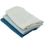 Comprar Set de 3 arrullos de bambú - domiva - 1 estampado + 2 liso - azul Índigo - 60x60 cm