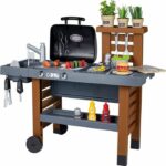 Comprar Smoby - garden kitchen - cocina exterior evolutiva - parrilla con llamas mágicas retráctiles - 40 accesorios