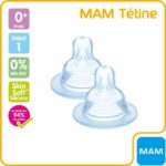 Comprar Tetina anatómica mam - velocidad de flujo 1 lenta - silicona - juego de 2 - transparente