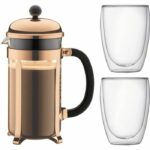 Comprar Bodum chambord juego de cafeteras de pistón - 8 tazas - 1l - marrón - con 2 vasos de doble pared pavina 0.35l