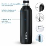 Comprar Botella brita para refrescotrio - acero inoxidable - 1l - negro