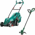 Comprar Cortacésped eléctrico bosch arm 34 - ancho de corte 34 cm - 1300w + cortabordes - easygrasscut 23 - 280w - diámetro de corte 23 cm