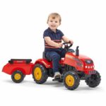 Comprar Falk - 2046ab - tractor tractor a pedal red x con capota abatible y remolque incluido