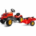 Comprar Falk - 2046ab - tractor tractor a pedal red x con capota abatible y remolque incluido