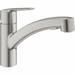 Comprar Grifo de cocina - supersteel - mezclador monomando de fregadero - ducha extraíble - caño giratorio bajo 90° - grohe start - 30531dc1