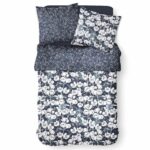 Comprar Juego de ropa de cama mawira - 2 personas - 260 x 240 cm - 100% algodón - azul marino estampado floral - hoy