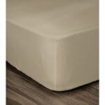 Comprar Lovely home sábana ajustable 100% algodón 180x200cm - sombrero 35cm - beige