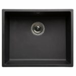 Comprar Nord inox fregadero de cocina empotrado 1 recipiente + 1 desagüe de cesta sin escurridor - resina - 50 x 40 x 20 cm - negro