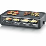 Comprar Parrilla raclette - severin - rg2365 - 8 personas - placa de cocción cerámica 48 x 24 cm - parrilla raclette 1300 w - negro