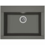 Comprar Stradour fregadero de cocina empotrado 1 contenedor sin escurridor hexo - resina - 66 x 50 cm - gris hormigón