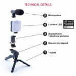 Comprar Vlogging kit - studio creator - podcast & vlogging kit con luz y micrófono - inf 033 - toyes del canal