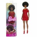 Comprar Barbie-fashionistas 221-muñeca con pelo negro y vestido rojo hrh18