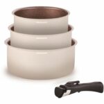 Comprar Batería de cocina - todo tipo de fuegos incluida inducción - arthur martin - am2655 - juego de 3 cacerolas -16-18-20 cm + 1 mango extraíble