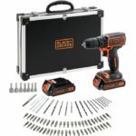 Comprar Black & decker bdcdc18bafc - taladro-atornillador - batería li ion 2x18 v + 80 accesorios - naranja