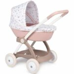 Comprar Cochecito de paseo para muñeca baby nurse - smoby - con capazo y capota de plástico - rosa y blanco