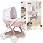 Comprar Cochecito de paseo para muñeca baby nurse - smoby - con capazo y capota de plástico - rosa y blanco