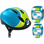 Comprar Combo azul (casco + rodilleras y coderas) control de deslizamiento