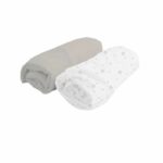 Comprar Doux nid juego de 2 sábanas ajustables guisante blanco / perla 70x140 cm