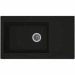 Comprar Stradour fregadero de cocina empotrado 1 recipiente grande + 1 escurridor einna - resina - 86 x 50 cm - negro