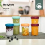 Comprar Babymoov babybols - 8 frascos de vidrio de 120 y 240 ml - herméticos - incluye folleto de recetas orgánicas