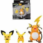 Comprar Bandai - pokémon - pack evolución - figura pichu 5cm + figura pikachu 8cm + figura raichu 10cm - jw2778