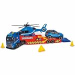 Comprar Dickie - camión transportador de 40 cm + helicóptero + vehículo de gendarmería - a partir de 3 años