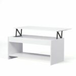 Comprar Happy mesa de centro elevable estilo moderno blanco mate - l 100 x w 50 cm