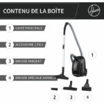 Comprar Hoover he1 - aspirador de bidón con bolsa compacta y potente - gran capacidad 2.5l - alto rendimiento en suelos duros y alfombras